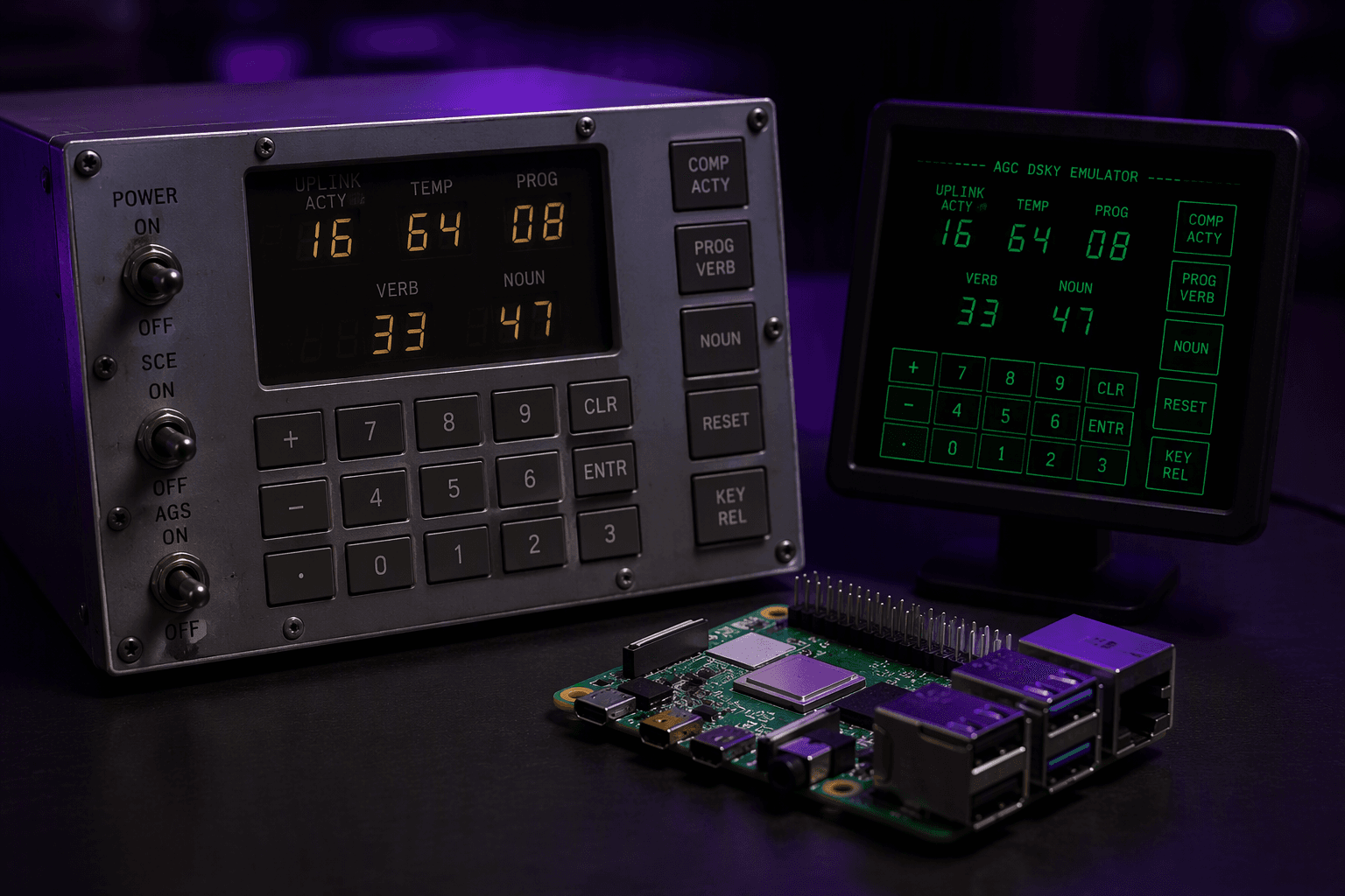 Инженер воссоздал Apollo Guidance Computer на Raspberry Pi: проект Recreate Apollo